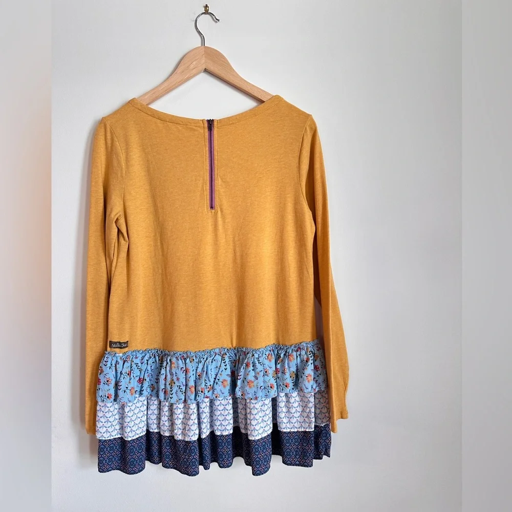 Matilda Jane Weekend Vibes Make Believe Tunic Top Womens Size M Yellow Ruffled - Picture 2 of 5